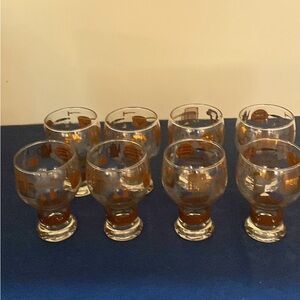 8 vintage Beer Glasses - set of 8 vintage cowboy beer goblets